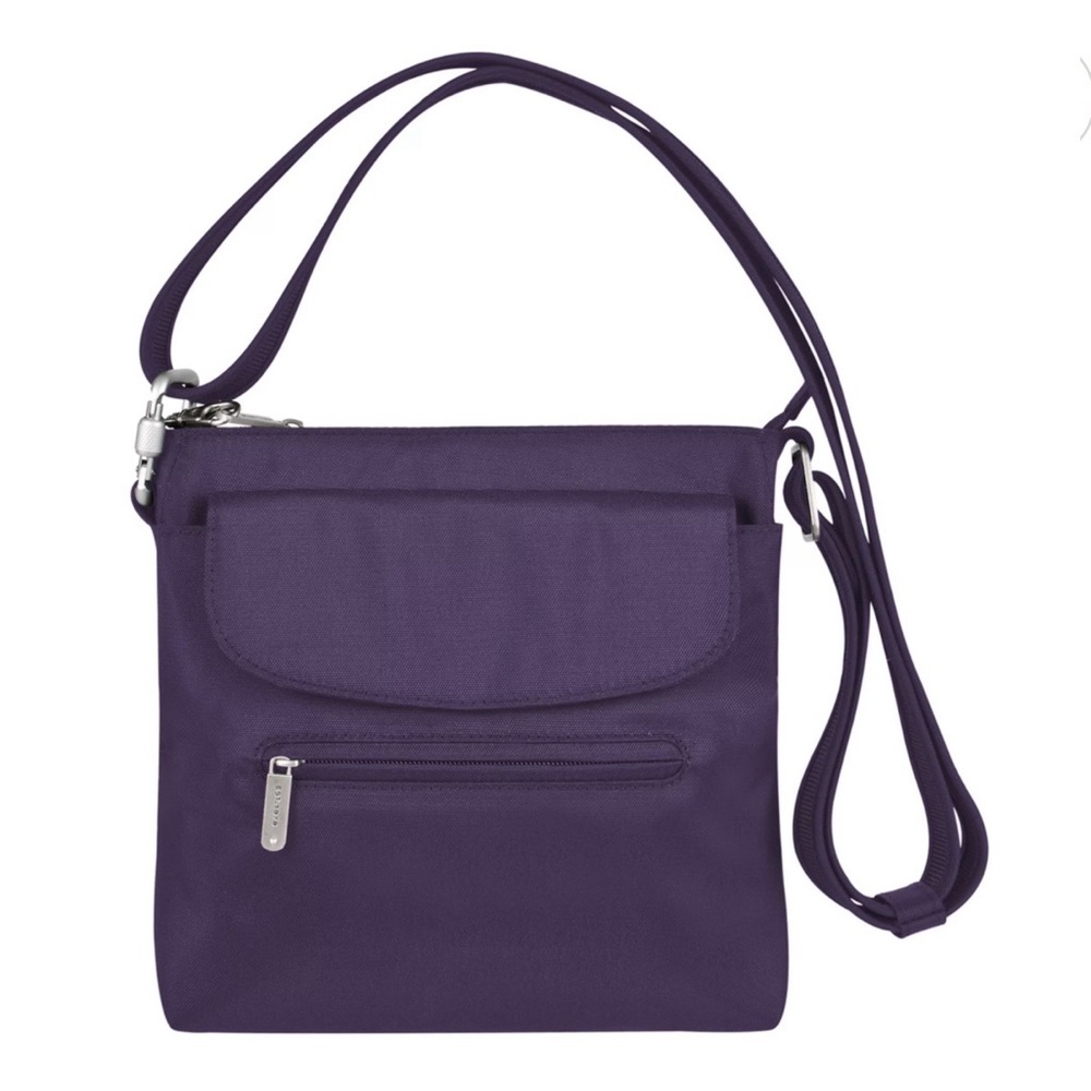 Travelon Purple Anti-Theft Classic Mini Shoulder Crossbody Travel Nylon Purse